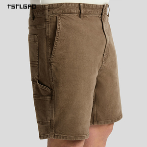 <b>Men</b> Plus Size Vintage <b>Brown</b> Carpenter Cargo <b>Shorts</b> Washed Utility Workwear Casual Summer Straight Fit <b>Shorts</b> - Product Image 2