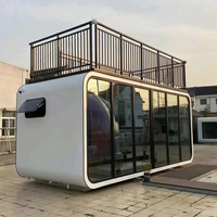 Bâtiment préfabriqué en acier entièrement équipé, type capsule Apple, utilisé comme entrepôt de stockage temporaire