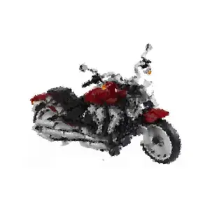 J 91025 Harley-Davidson Fat Boy Bausteine 1251 Stück+ Motorrad Baustein-Spielzeug kompatibel 10269 Creator Expert