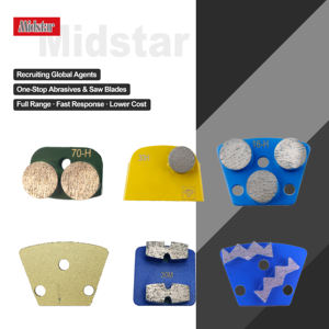 Personnalisable, haute dureté, OEM 30 #   120 #   Chaussures abrasives diamantées trapézoïdales pour outils de meulage de surfaces en béton - Product Image 1