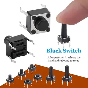 Tactile Switch 12*12 12*12 Tactile Switch 3*3 Dip 4 Pin 2pin 4.5*4.5 Smd Tact Switch 6*6 Waterproof C1201 4*4 Metal 6x6 Tact Switches