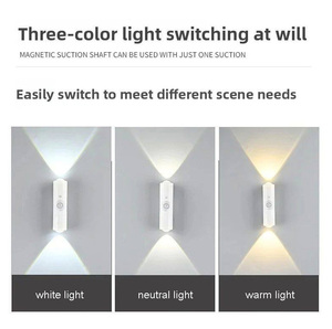 Factory wholesale magnetic LED night <b>lights</b> PIR human body sensing USB rechargeable dimming cabinet stair wall <b>lights</b> - Product Image 3