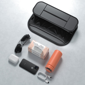 Neue PU-Leder Auto-Aufbewahrungstasche Kopfstützen-Organizer Universelle Deko-Aufbewahrungsbox Getränkehalter Taschentuchbox für Rücksitz - Product Image 5