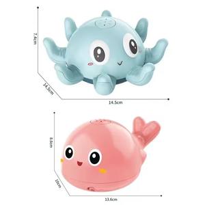 Bola de baño de ballena eléctrica para niños, luz LED, música, juguetes de baño de plástico para bebés <span class=keywords><strong>con</strong></span> ducha de agua pulverizada, <span class=keywords><strong>bañera</strong></span> de juguete para bañarse - Product Image 4