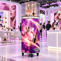 Écran LED d'affichage pour podium P1.86 P2 P2.5 GOB 3840Hz, luminosité intérieure 650 nits, service frontal, vitrine mobile à 360 degrés pour