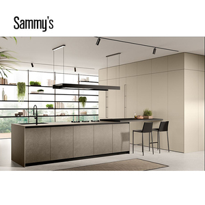 Cao cấp tùy chỉnh óc chó rắn gỗ Modular tủ bếp tường với vòi nước Phụ kiện phổ biến cho thạch anh hoặc đá cẩm thạch bàn - Product Image 2