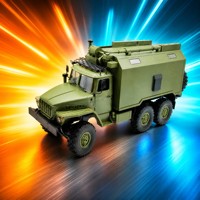 Camion militaire RC à l'échelle 1/16, 6x6, véhicule télécommandé tout-terrain, jouet d'escalade pour enfants avec lumières et chargeur