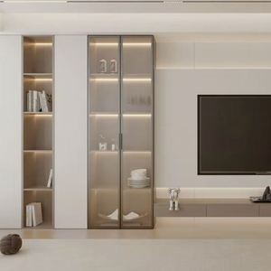 Vitrina de Madera para Sala de Estar, Muebles de Sala de Estar, Vitrina para Apartamentos y Hoteles, Mueble de Pared para Sala de Estar - Product Image 1