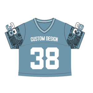 Maillot de football américain personnalisé pour femme, col en V, manches courtes, imprimé graphique, pour supporter son équipe, tenue de jour de match - Product Image 2