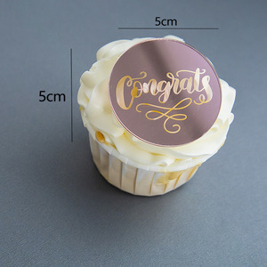Disco Acrilico da 5cm 'Congrats Grad' per <span class=keywords><strong>Torta</strong></span>, Decorazione Rotonda a Specchio Incisa per Cupcake, Accessori per Feste di Laurea - Product Image 6