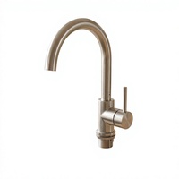Robinet de cuisine monocommande en nickel brossé de haute qualité pour eau chaude et froide