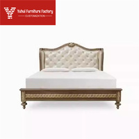 Lit double de style français Versailles Rose Court, lit rembourré, mobilier français, lit double pour chambre à coucher, mobilier de chambre de villa