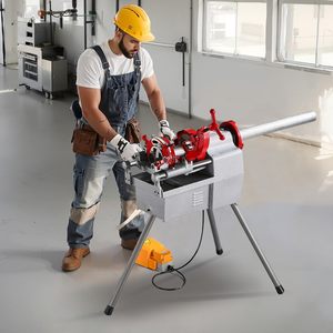 배관 용 풋 페달이있는 전기 파이프 스레딩 기계 스레딩 커터 도구 자동차 수리 금속 가공 - Product Image 5