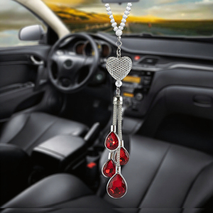 Pendentif en cristal en forme de cœur luxueux et scintillant, nouveaux kits d'intérieur pour voitures de filles, portable - Product Image 2