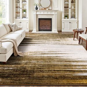 Alfombra abstracta rectangular de estilo escandinavo Wan Xinlong, fácil de limpiar, de terciopelo cristalino, para sala de estar y dormitorio. - Product Image 1