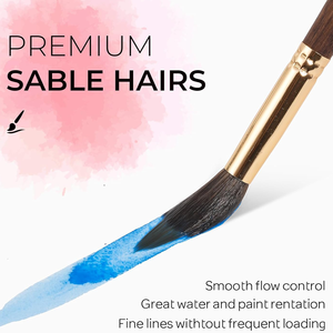 Pinceaux aquarelle de haute qualité, 4 pièces, manche en bois, poils de zibeline, pointe extra longue synthétique pour les détails fins - Product Image 2