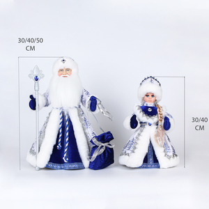 تصميم جديد لدمية ديد موروز وسنيغوروتشكا الروسية الراقصة الموسيقية باللونين الأزرق والأبيض، لعبة كهربائية من مصنع SOTE موديل 1315B - Product Image 3