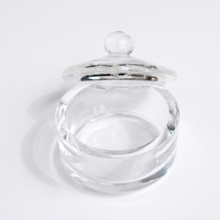 Présentoir en verre de forme ronde de grande taille, 1 pièce, poudre liquide acrylique pour le Nail Art