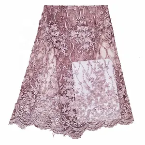 factory wholesale lace fabric new sample elegant small pattern wedding lace fabric with stones