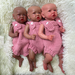 Muñeca Reborn de Silicona de Cuerpo Completo de 45 <span class=keywords><strong>CM</strong></span> (18 Pulgadas), Pintada a Mano por un Artista, Realista, Bebé Recién Nacido, Afroamericana, para Abrazar - Product Image 2