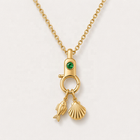 YUNCHENG Fabricant de bijoux sur mesure, pendentif breloque vintage plaqué or 18 carats avec fermoir mousqueton et zircon cubique pour la création de bijoux