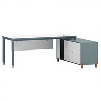 Bureau de direction moderne en L de luxe pour PDG, cadre supérieur, avec table de travail blanche et personnalisation de mobilier de bureau