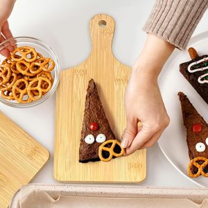 Bandeja de bambú para pizza, pan, sushi, pastel, plato de madera para cenar, plato para cortar frutas, estilo sencillo, color sólido - Product Image 3
