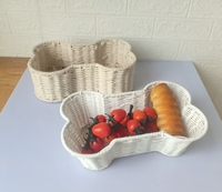 Fabrieksnieuwe snackdisplay opbergmand van synthetisch rotan, milieuvriendelijk, op maat gemaakte kleur, rechthoekige hondenmand
