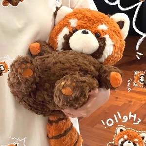 Simpatico <span class=keywords><strong>Panda</strong></span> <span class=keywords><strong>rosso</strong></span> e procione peluche morbidi giocattoli cartoni animati personalizzati pieni <span class=keywords><strong>di</strong></span> cotone PP compagni <span class=keywords><strong>di</strong></span> sonno - Product Image 3