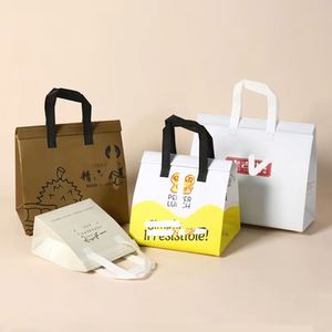 Bolsa Térmica Desechable de Papel de Aluminio con Logotipo Personalizado, Bolsa Pequeña para Llevar Comida, Embalaje Térmico Aislado para Entrega de Alimentos - Product Image 4