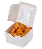 Boîte à macarons carrée en carton recyclable avec fenêtre transparente, boîte à gâteaux à emporter, boîte cadeau