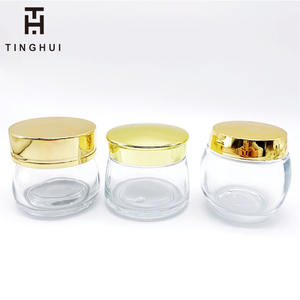 ผลิตภัณฑ์ใหม่ ขวดแก้วครีมทรงแบน 30 กรัม 50 กรัม 120 กรัม  กระปุกแก้วครีมทาหน้า ฝาสีทองและสีเงิน - Product Image 2