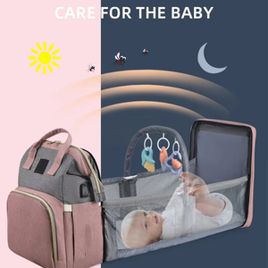 Nouveau sac à dos multifonctionnel pour bébé avec moustiquaire, sac à langer personnalisé avec station de change, sac à dos pour bébé - Product Image 5