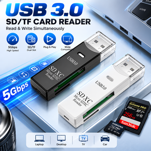 <span class=keywords><strong>Lecteur</strong></span> de cartes USB 3.0 2 en 1 <span class=keywords><strong>SD</strong></span> TF <span class=keywords><strong>Micro</strong></span> <span class=keywords><strong>SD</strong></span>, <span class=keywords><strong>lecteur</strong></span> de cartes mémoire haute vitesse, adaptateur multi-cartes pour ordinateur portable PC - Product Image 1