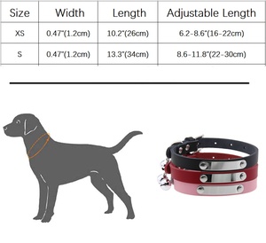 Collier en cuir pour <span class=keywords><strong>chat</strong></span> avec cloche Laisse pour chien et <span class=keywords><strong>chat</strong></span> Lettrage en acier inoxydable Produits pour animaux de compagnie - Product Image 3