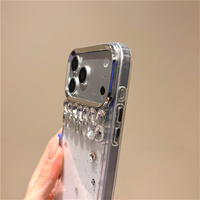Coque de téléphone de luxe scintillante avec strass en cristal pour iPhone 18 17 Pro Max 16 15 14 13, étui de protection transparent en TPU et époxy