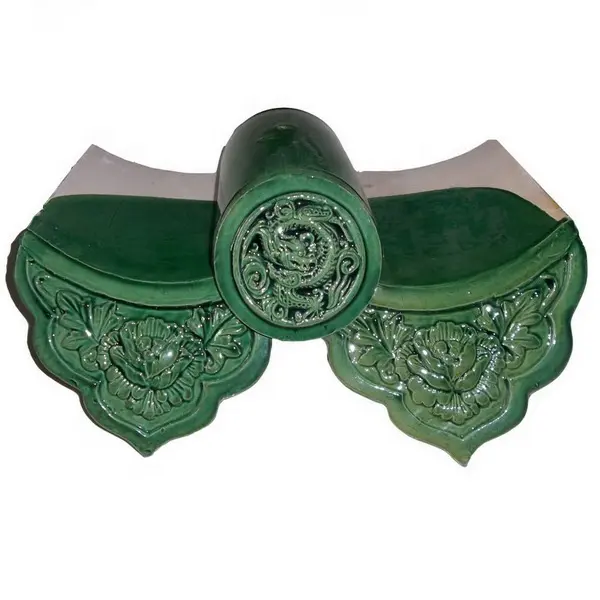 Tuiles de toit en porcelaine émaillée vert classique avec motif de dragon chinois utilisation de temple de mosquée personnalisable en Malaisie