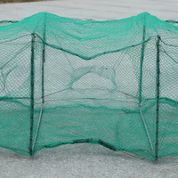 Cage de pêche multifilament longue vente directe du fabricant Dragon Bubu PE/Nylon piège à appâts pliable Double pot de crabe crevettes