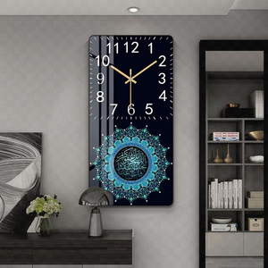 Horloge murale silencieuse à cadre en polyéthylène, style nature morte, en porcelaine de cristal islamique, pour décoration intérieure, <span class=keywords><strong>prix</strong></span> de gros - Product Image 5
