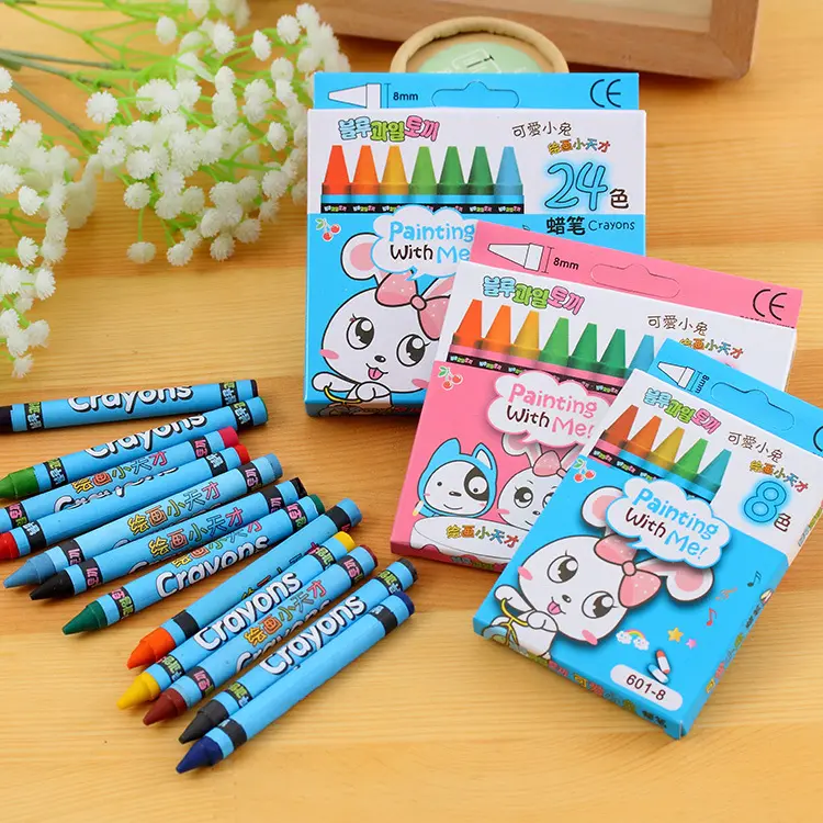 Kinder und Schüler Lebendige Kunst Zeichnung Farbe Wachs mal stift Kunden spezifische Säure Loose Logo Verpackung Pcs Paket Akzeptieren Feature CIF-Typ