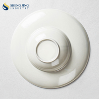 Vente en gros pas cher 11 pouces rond céramique glaçure pâtes profondes plat restaurant hôtel Logo personnalisé beige assiette à soupe