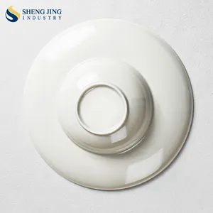 Wholesale Cheap 11 Inch Round Ceramic Glaze Pasta Deep Dish Restaurant Hotel Custom Logo Beige Soup Plate