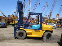 Chariot élévateur diesel Komatsu FD80-10 d'occasion du Japon, 8 tonnes, faible nombre d'heures de fonctionnement, chariot élévateur lourd de 8000 kg avec cabine et déplacement latéral