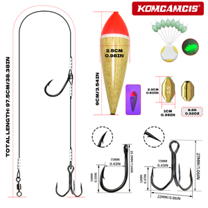 <span class=keywords><strong>Flotteur</strong></span> de pêche OEM en bois avec perle phosphorescente et accessoire d'hameçon pour thon, pour la pêche au bar, à la truite, au brochet et à la carpe - Product Image 2