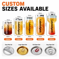 Boîtes en PET transparentes de 330 ml et 500 ml avec anneau de traction personnalisable, motif et ouverture facile, pour boissons, vente en gros