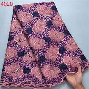 4020 Vente <span class=keywords><strong>en</strong></span> Gros Tissu Dentelle <span class=keywords><strong>Guipure</strong></span> Africaine à Corde de Haute Qualité avec Paillettes 5 Verges pour <span class=keywords><strong>Robe</strong></span> de Mariée Femme - Product Image 6