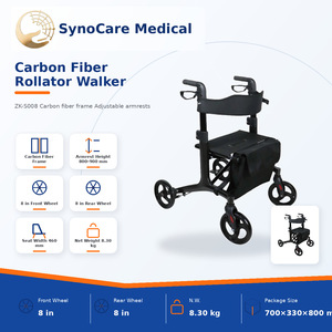 SynoCare <b>Walker</b> Rollator Folding Lightweight Aluminum Alloy With Seat And Storage For <b>Elderly</b> Mobility Aid - Product Image 3