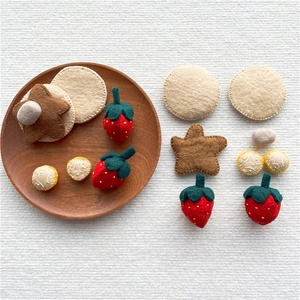 Juego de tortitas de fieltro de lana hecho a mano, juego de tortitas, juego de 8 piezas, juguetes de comida de fieltro de lana para jugar a las casitas, juguete de educación temprana - Product Image 2