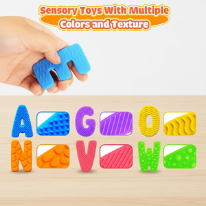 Jouets sensoriels alphabet pour enfants, jouets en silicone texturés pour tout-petits, jouets à ventouse, jouet éducatif ABC, activité d'apprentissage préscolaire - Product Image 3