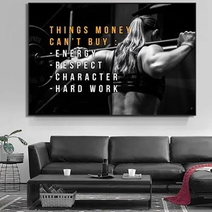 Citation de motivation Fitness Poster Musculation Moto Rock-Climb Toile Peinture Art Déco Mur Art Photo Home Gym Decor - Product Image 5